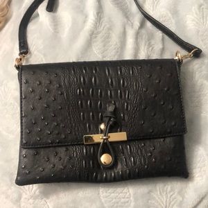 Black leather crossbody bag